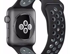 Curea iUni compatibila cu Apple Watch 1/2/3/4/5/6/7, 42mm, Silicon Sport, Negru/Argintiu