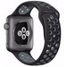 Curea iUni compatibila cu Apple Watch 1/2/3/4/5/6/7, 38mm, Silicon Sport, Negru/Argintiu